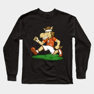 Funny horse at soccer Long Sleeve T-Shirt